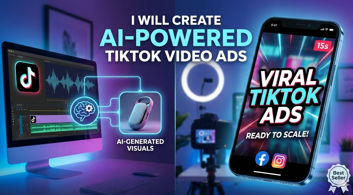 I will create viral ai powered tiktok video ads for your product